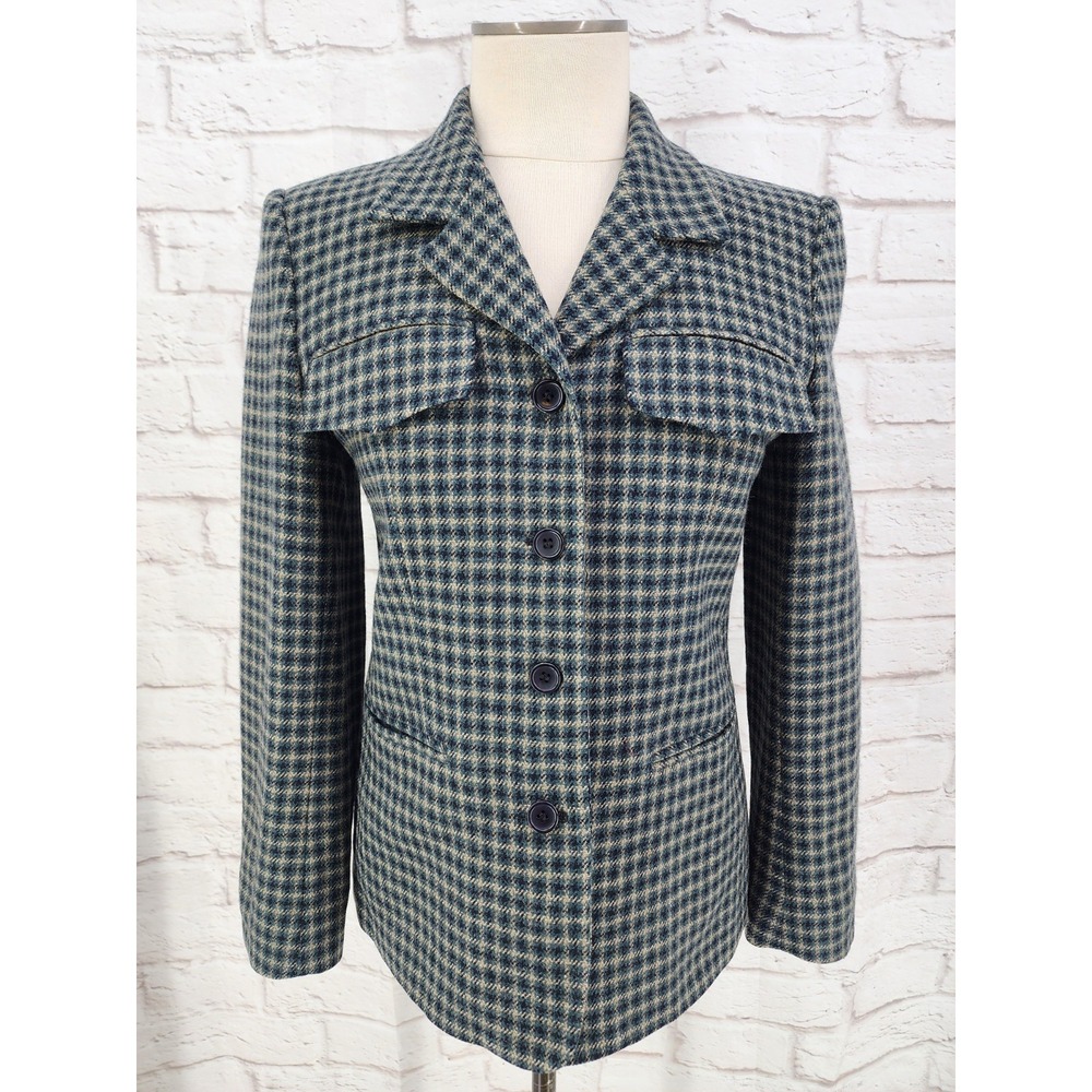 Vintage‎ Jones New York Plaid Blazer Wool Blend Classic Preppy Academia Career 4